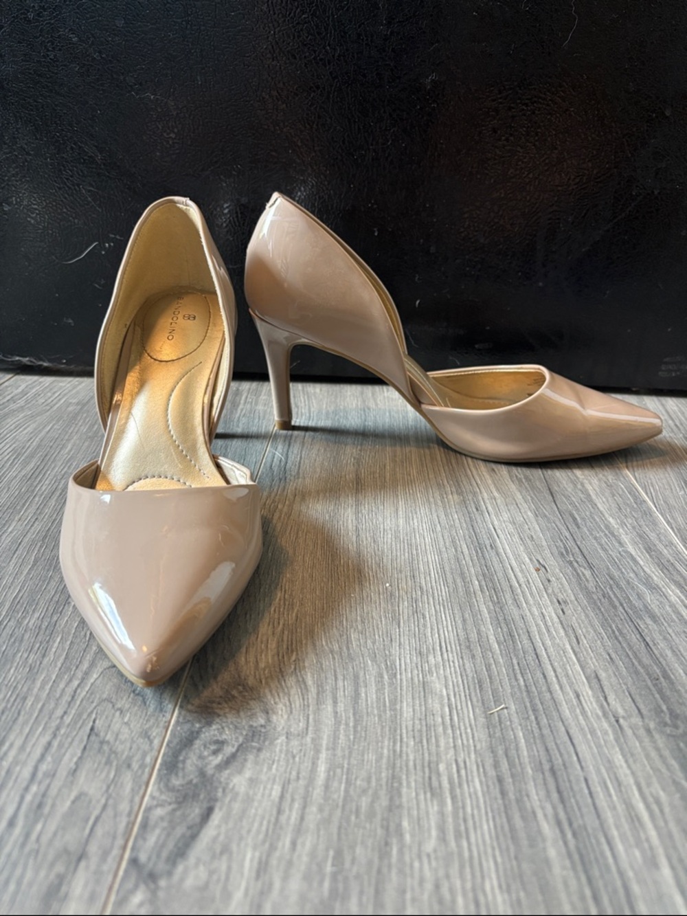 Bandolino Nude Patent Pointed D'Orsay Heels